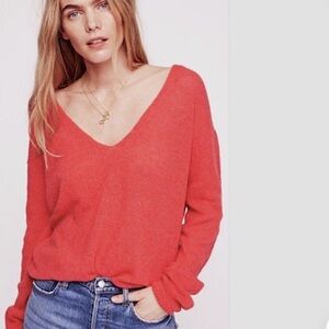 Free People Alpaca-Wool vneck sweater